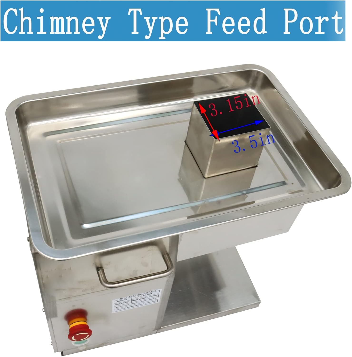 Commercial Meat Cutting Machine Meat Slicer Meat Cutter Slicer QX Fresh Meat Shredded Meat Dicer Processing Machine 8mm Blade 550W Chimney Type Feed Port