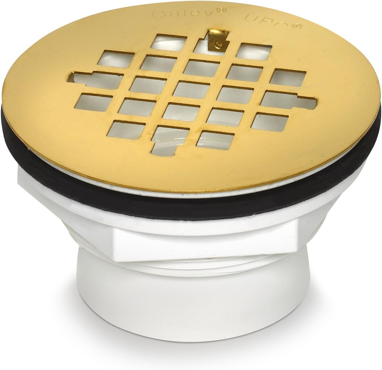 Oatey 2 in. 101 PS PVC Solvent Weld Shower Drain with UltraShine Polished Brass Strainer