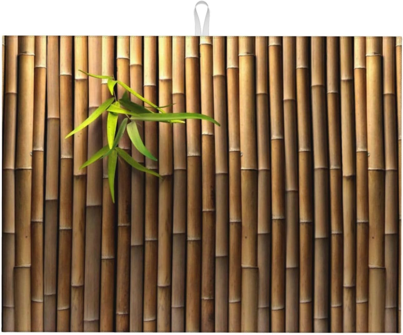 Bamboo Print Zen Japanese Dish Drying Mat 18x24 Inch