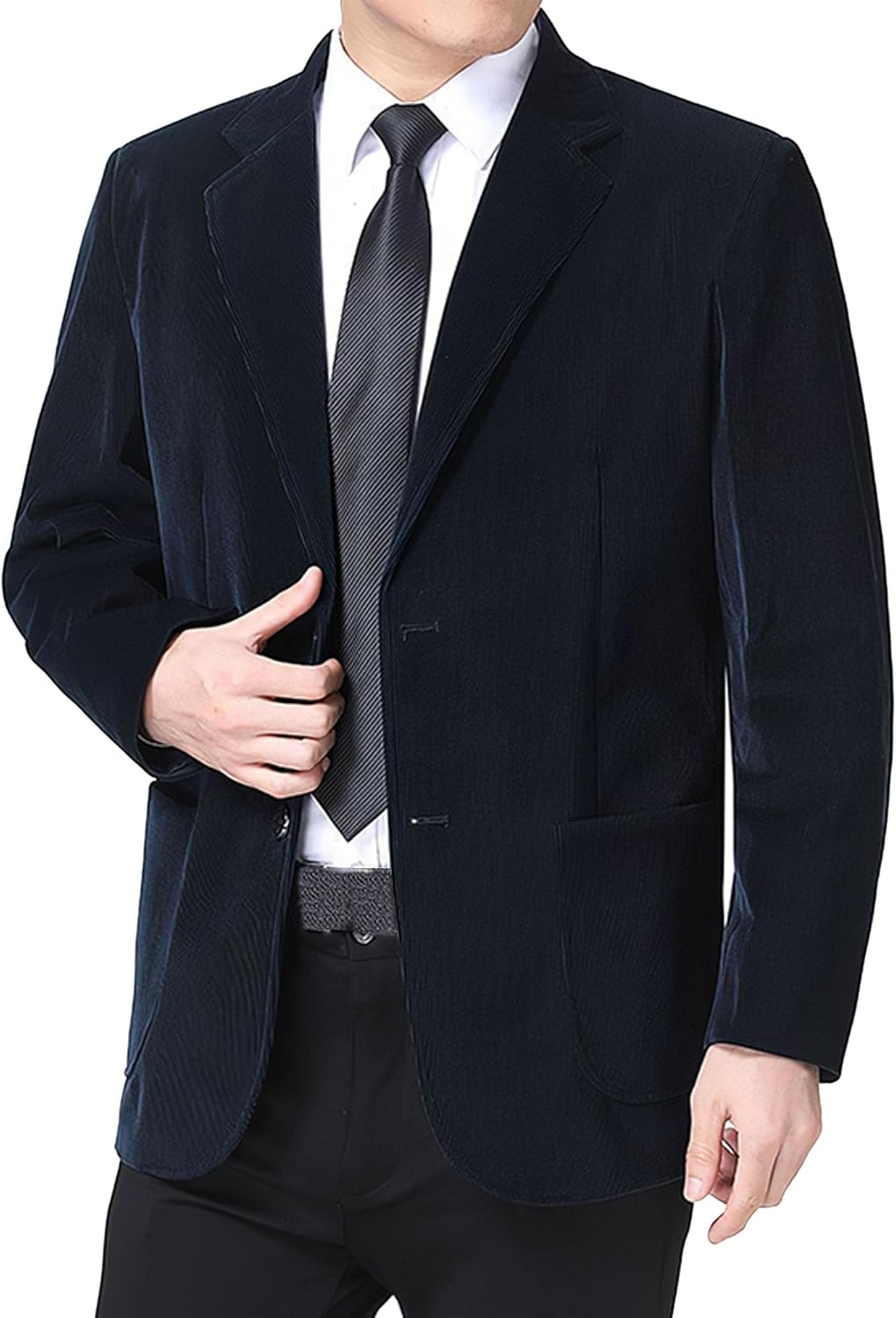 TheyLook Men's Corduroy Blazer Jackets Semi Formal Sport Coats for