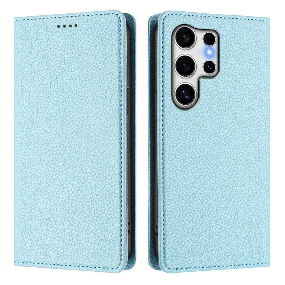 Étui compatible avec Samsung Galaxy S26 bleu clair clapet aimanté - 7