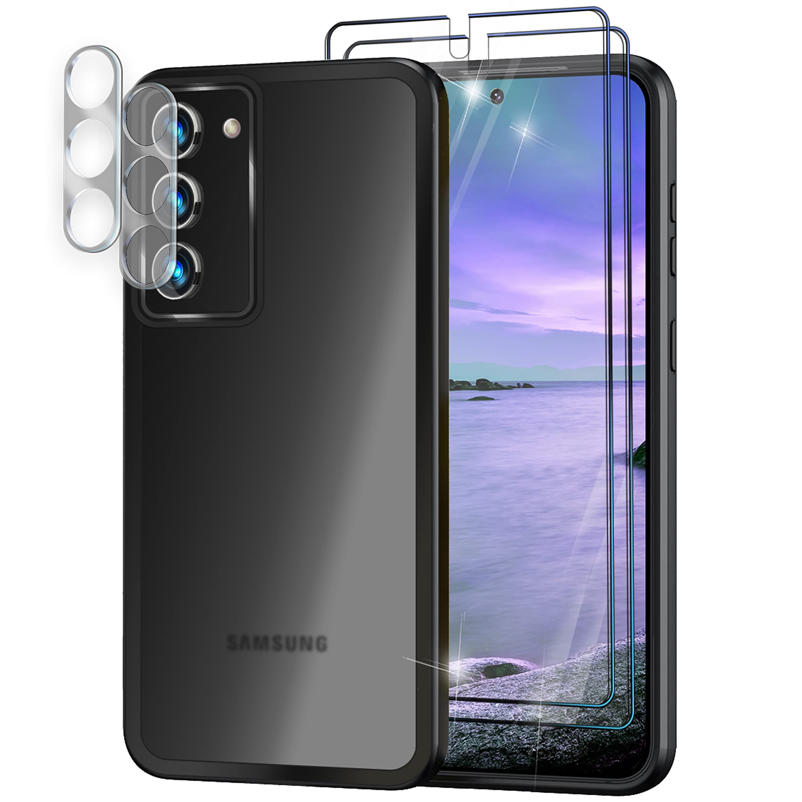 NALIA Galaxy S23 Plus Hülle | 5-in-1 Anti-Schock, Display- und Kameraschutz, Matt-Frost Schwarz
