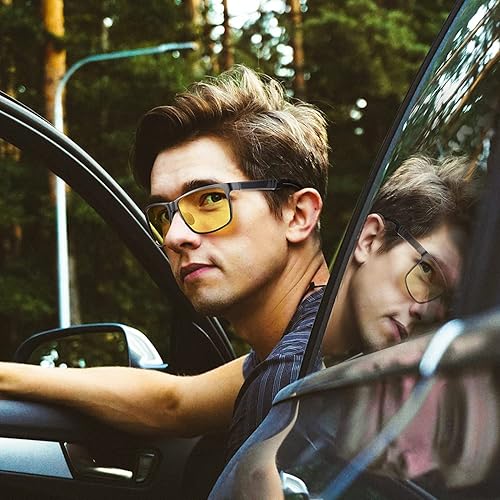 Miniatura 2 de DUCO Gafas de visión nocturna para hombre, lentes polarizadas antirreflejos, lentes amarillas, lentes de sol para correr por la noche, pesca,