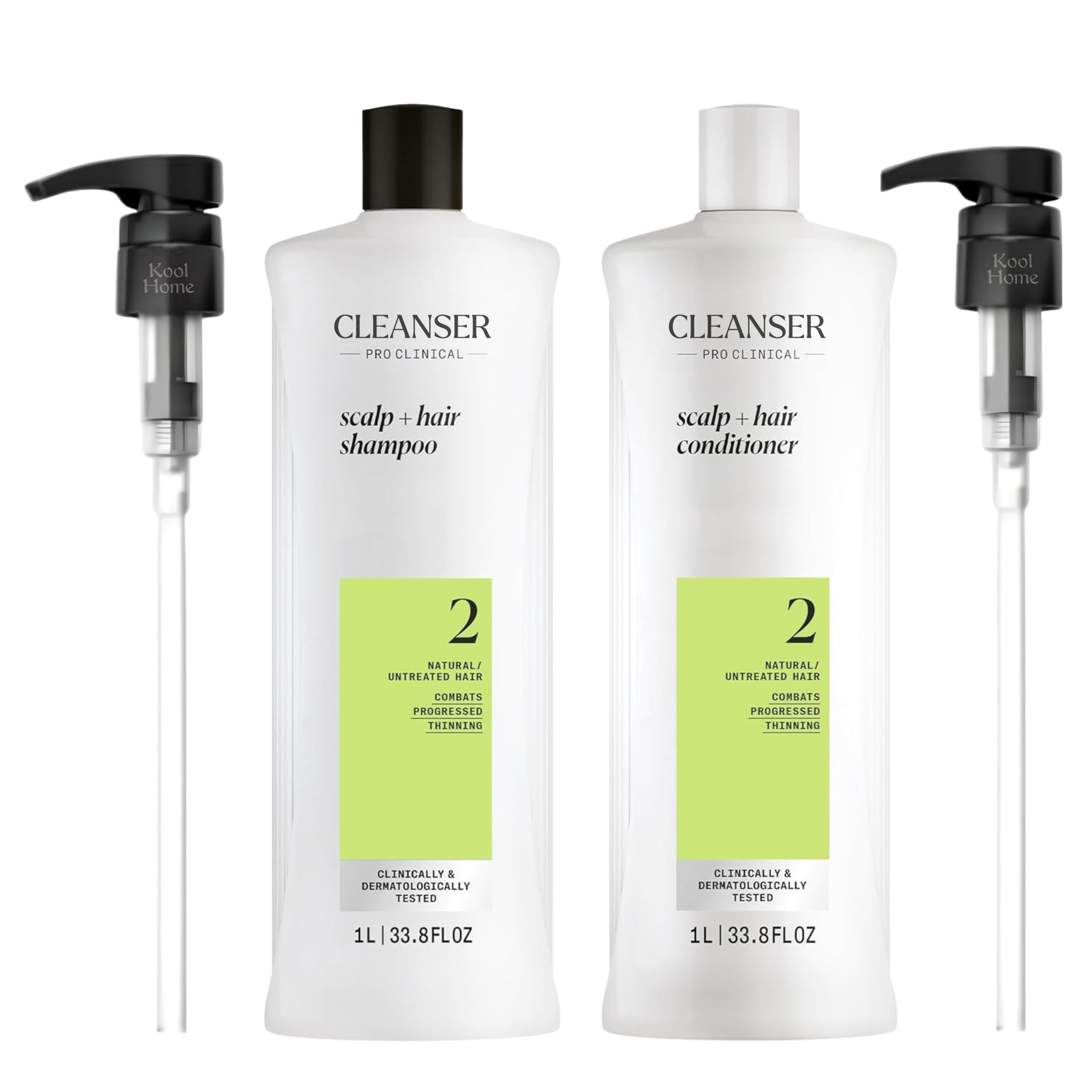 System 2 Shampoo and Conditioner set 1L Professional Hair Care shampoo Duo For Thinning Looking Hair Scalp Cleansing Volume Balance Daily Use Large Size Salon Home Care Solution