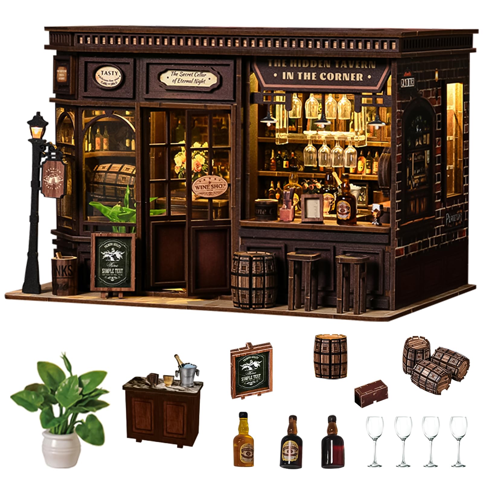 Amazon.com: Roroom DIY Miniature House Kit, Corner Tavern Book
