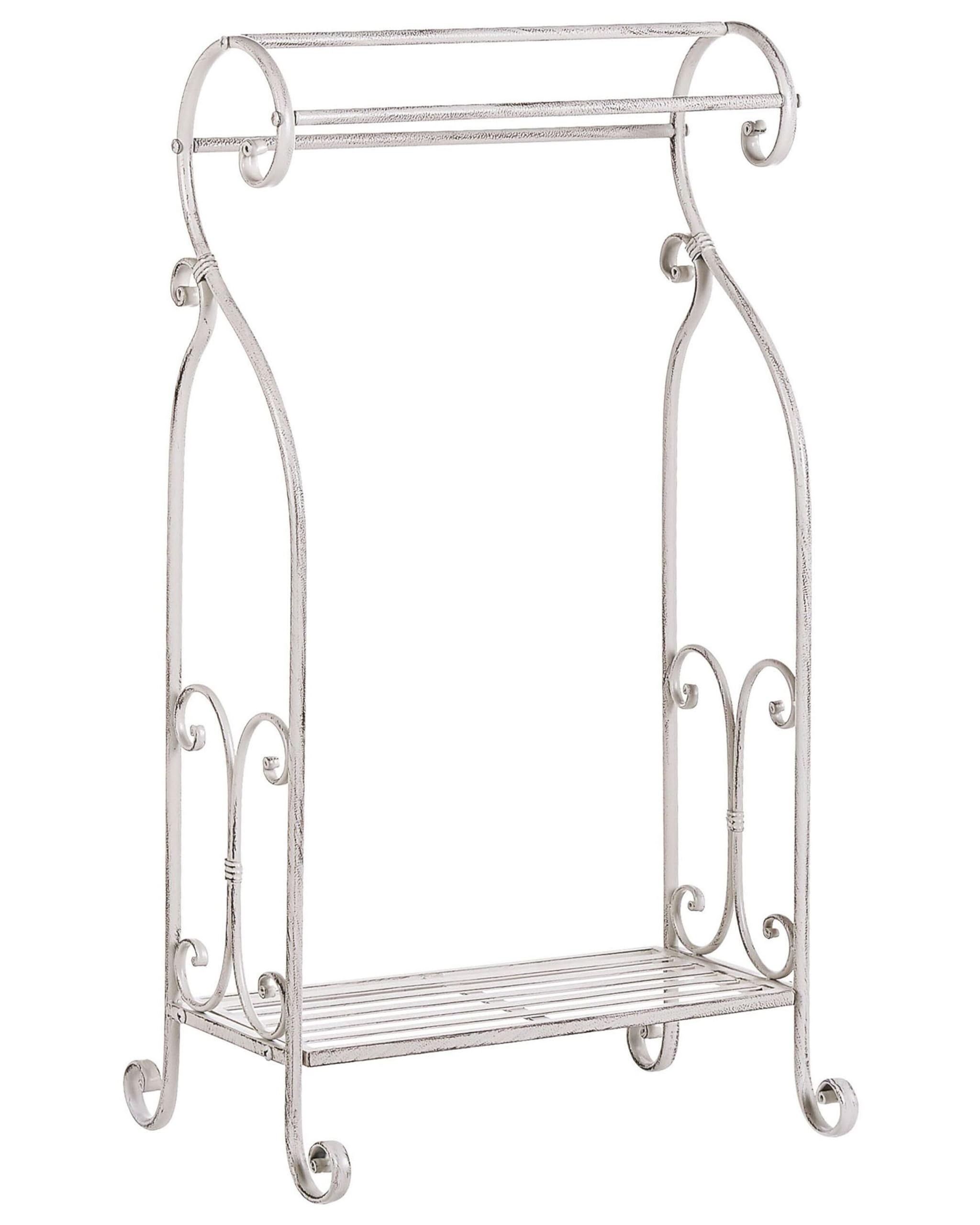 Towel Stand White Old Looking Vintage Bathroom Rack Freestanding Linares