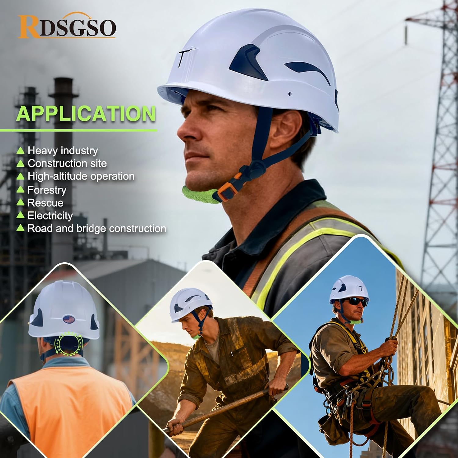 R2 Safety Helmet Type 2 Hard Hats for Construction Industrial Rescue Outdoor Work Head Protection ANSI Approved