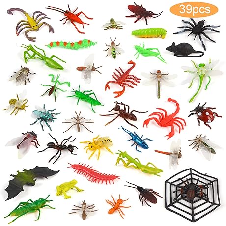 FINGOOO Rubber Bugs and Insects for Kids