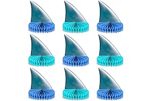 9PCS Shark Aqua Under The Sea Party Decorations Honeycomb Centerpieces for Kids...