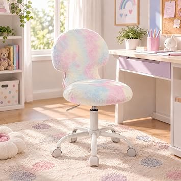 chairus Kids Desk Chair, Mushroom Children's Swivel Chair, Pink
