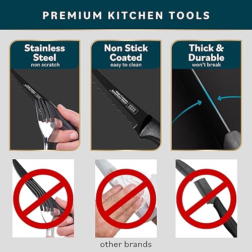 Miniatura 3 de Home Hero 2 cuchillos de tomate con funda, cuchillo de corte de acero inoxidable de alto carbono con mango ergonómico, cuchillo de cocina multiusos