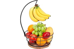 Modern Fruit Basket with Banana Holder for Kitchen and Dining Table