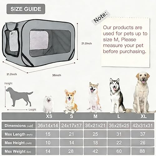 Miniatura 3 de Perrera plegable para perros grandes de 36 pulgadas, jaula portátil impermeable para perros, jaula emergente para interioresexteriores para mascotas
