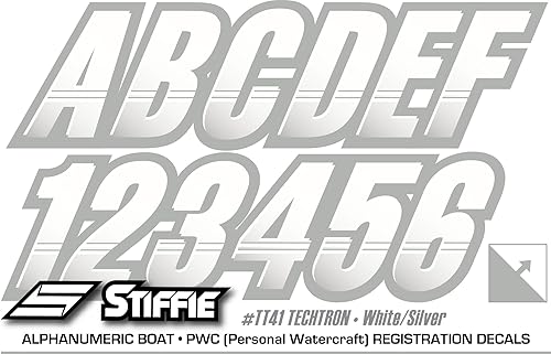 Miniatura 5 de STIFFIE Techtron Calcomanías adhesivas alfanuméricas para números de identificación de matrícula, de 3 pulgadas (7.62 cm), para lanchas y motos