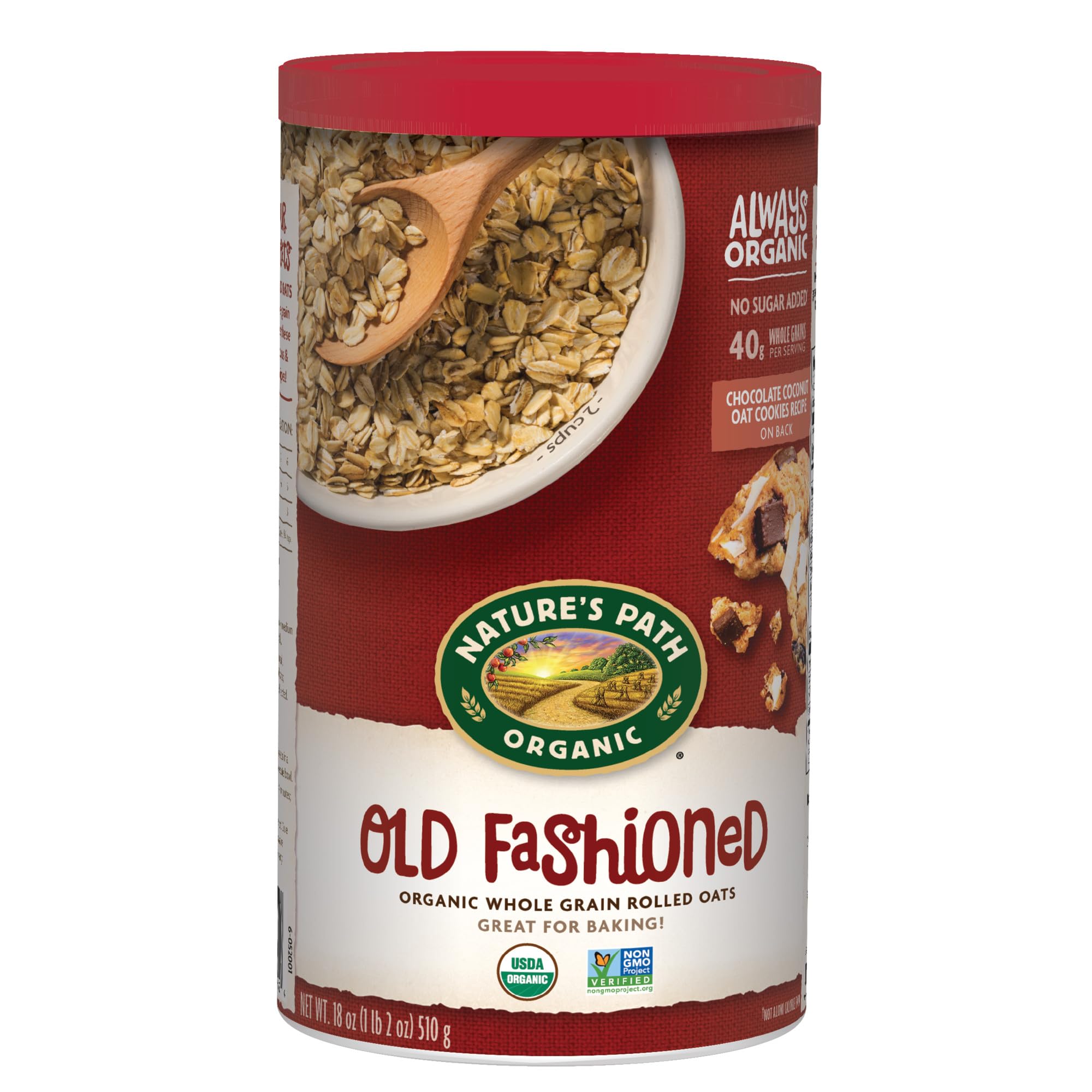 Organic Old Fashioned Oats Instant Oatmeal, 18 oz (Pack of 1), Non-GMO