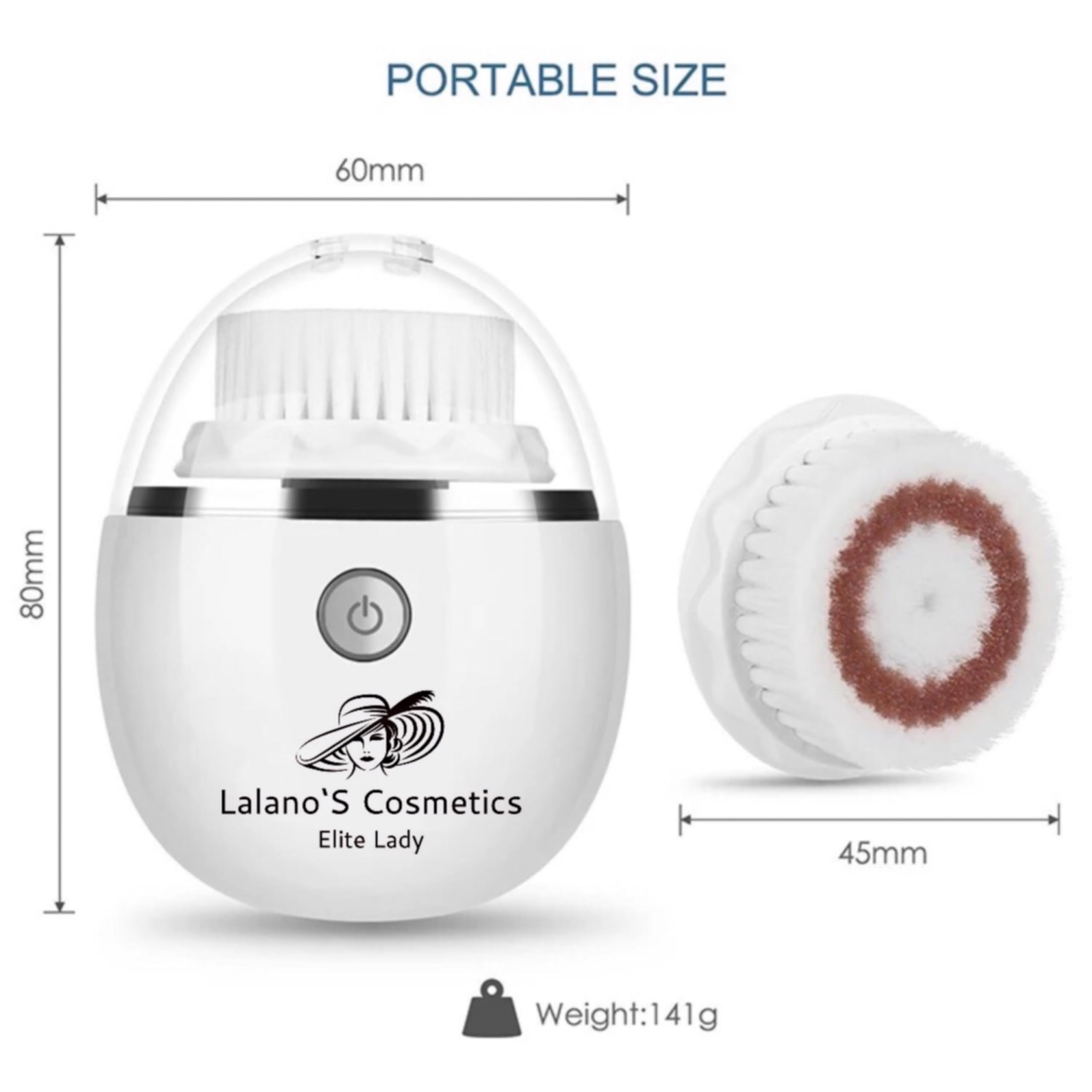 Lalano’S Cosmetics Elektrische Gesichtsreinigungsbürste – 3D Sonic Vibration, 3 Geschwindigkeiten, wasserdicht, kabellos, mit 2 Aufsätzen für Tiefenreinigung & Massage