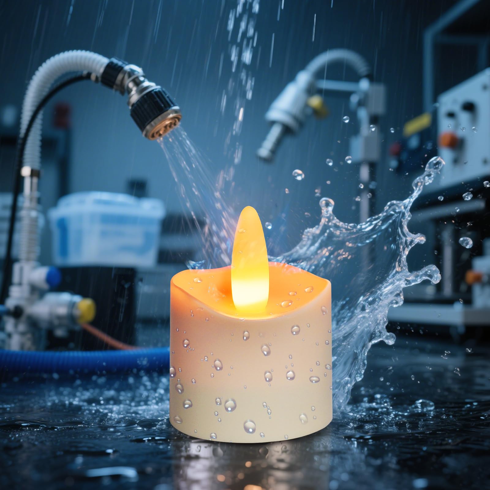 HL LED wiederaufladbare teelichter, 100 Stunden wiederaufladbar Kerzen mit Ladestation und Fernbedienung,Wasserdichte Flammenlose Akku Kerze für Heimdekoration,12 Stück,Bernstein