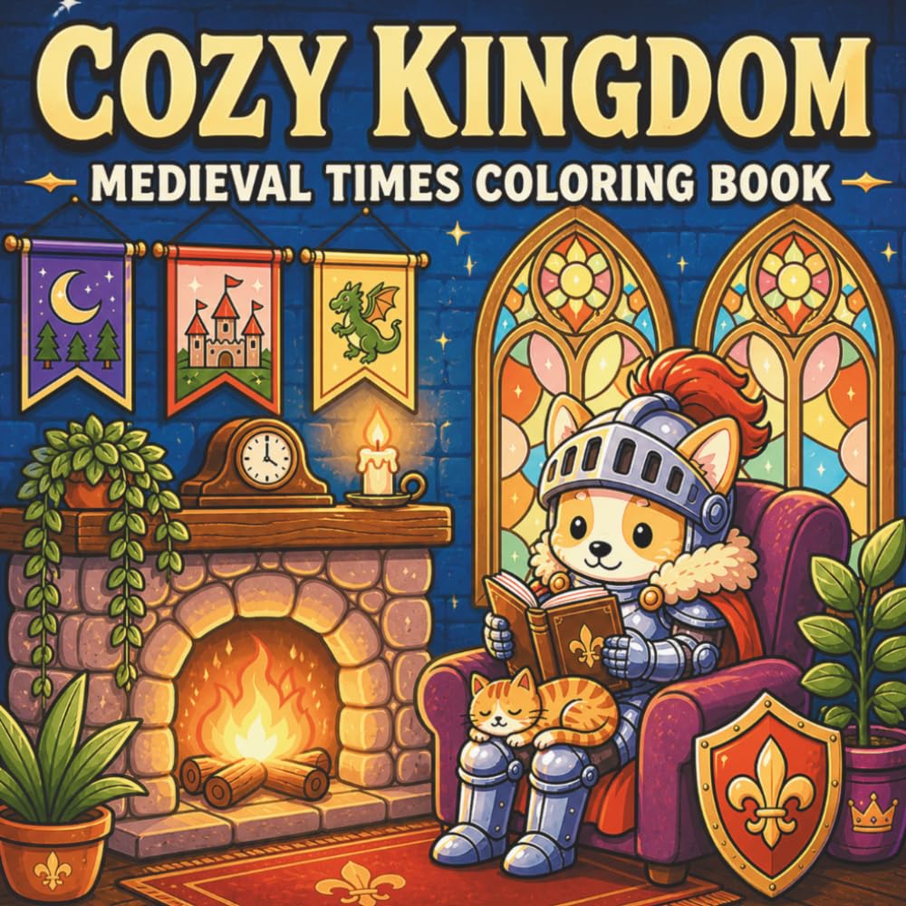Cozy Kingdom Medieval Times Coloring Book: 50 Bold & Easy Fantasycore Images | For Kids & Adults (Cozy Friends)