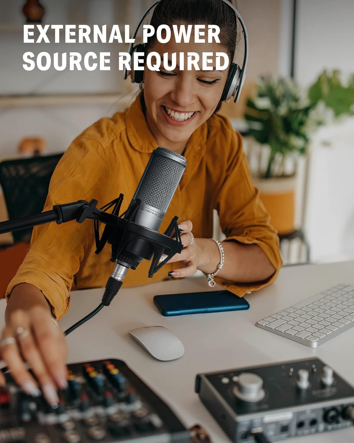 Donner Condenser Microphone, Recording Microphone for Vocal, Instruments & Music, Podcast XLR Microphone for Beginners with Pop Filter, Shock Mount, Optimized Frequency, Ideal for Home Studio, DC-20 : Musical Instruments