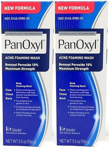 PanOxyl Lavado de espuma para acné 10% peróxido de benzoilo 5.5 oz (156 g) - Paquete de 2