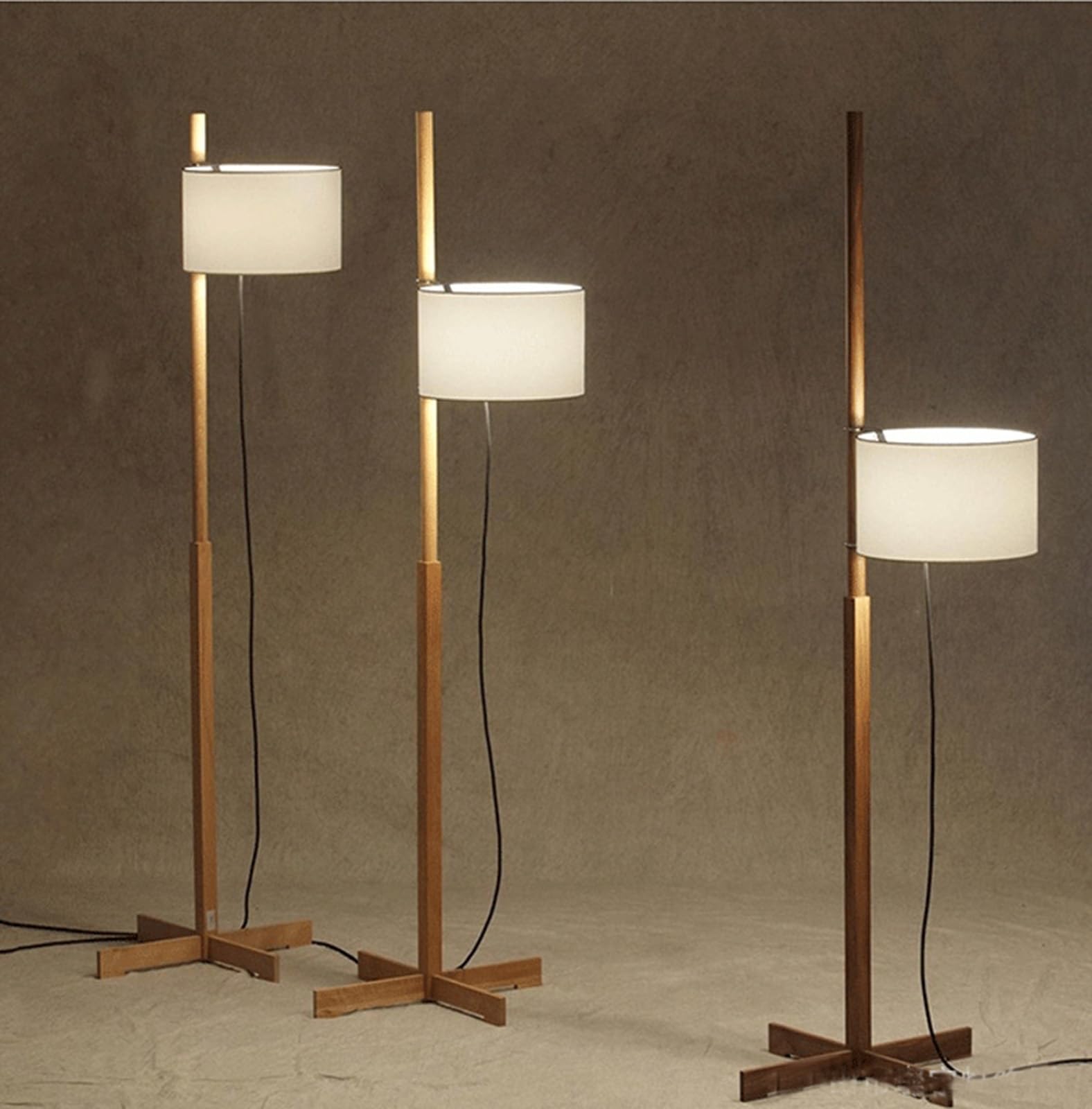 Lámpara De Pie De Madera Vintage, Lámpara De Pie Vertical Ajustable, Luces De Pie De Lectura Regulables, Lámparas Altas para Sala De Estar, Dormitorio, Oficina