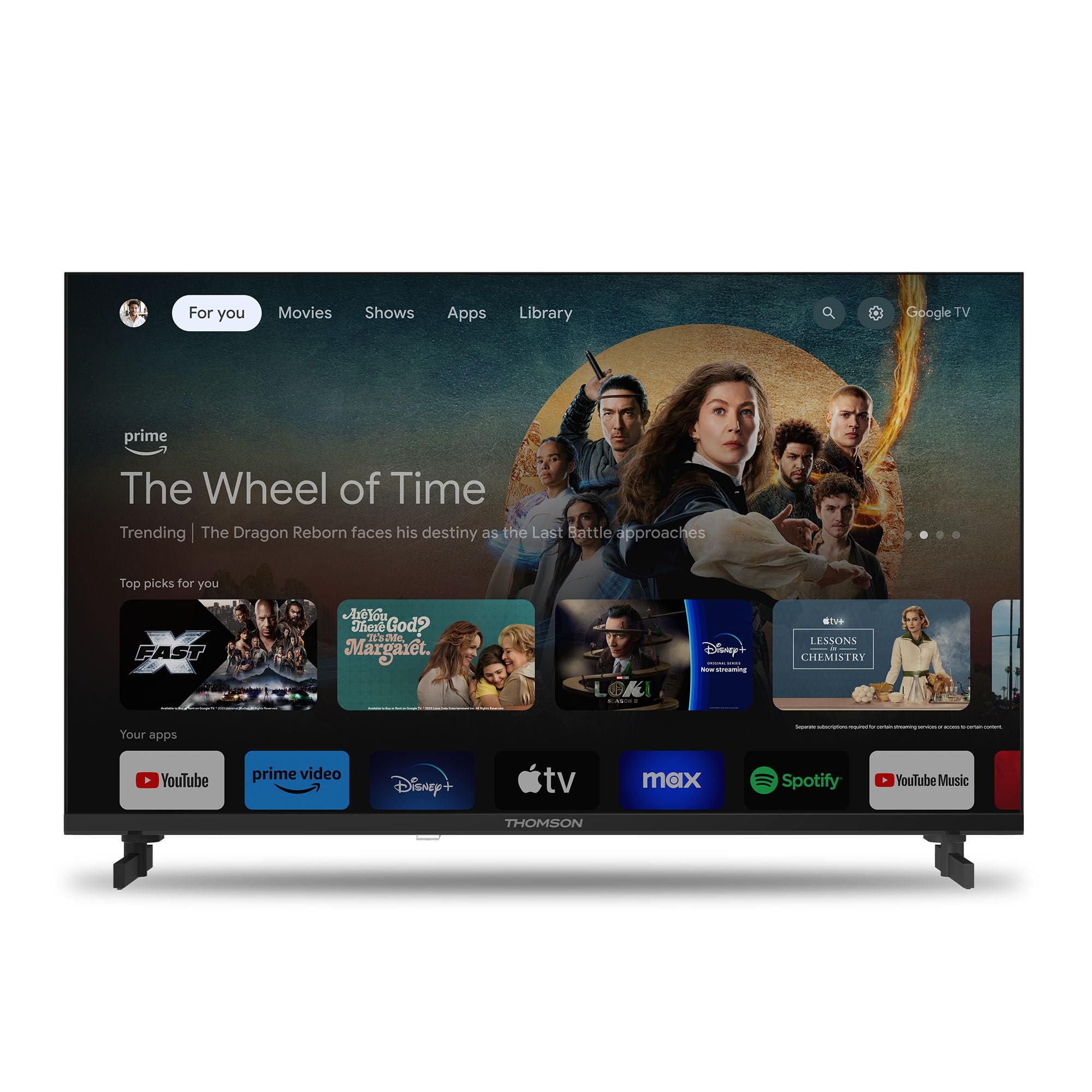 THOMSON 32 Pulgadas (81 cm) Led HD Google TV, Wi-Fi,Dolby Audio, HDR10, Bluetooth 5.1, Triple-Tuner (Cable/Satélite/Antena), HDMI, Ci+, A+ Panel - 32HG2S14