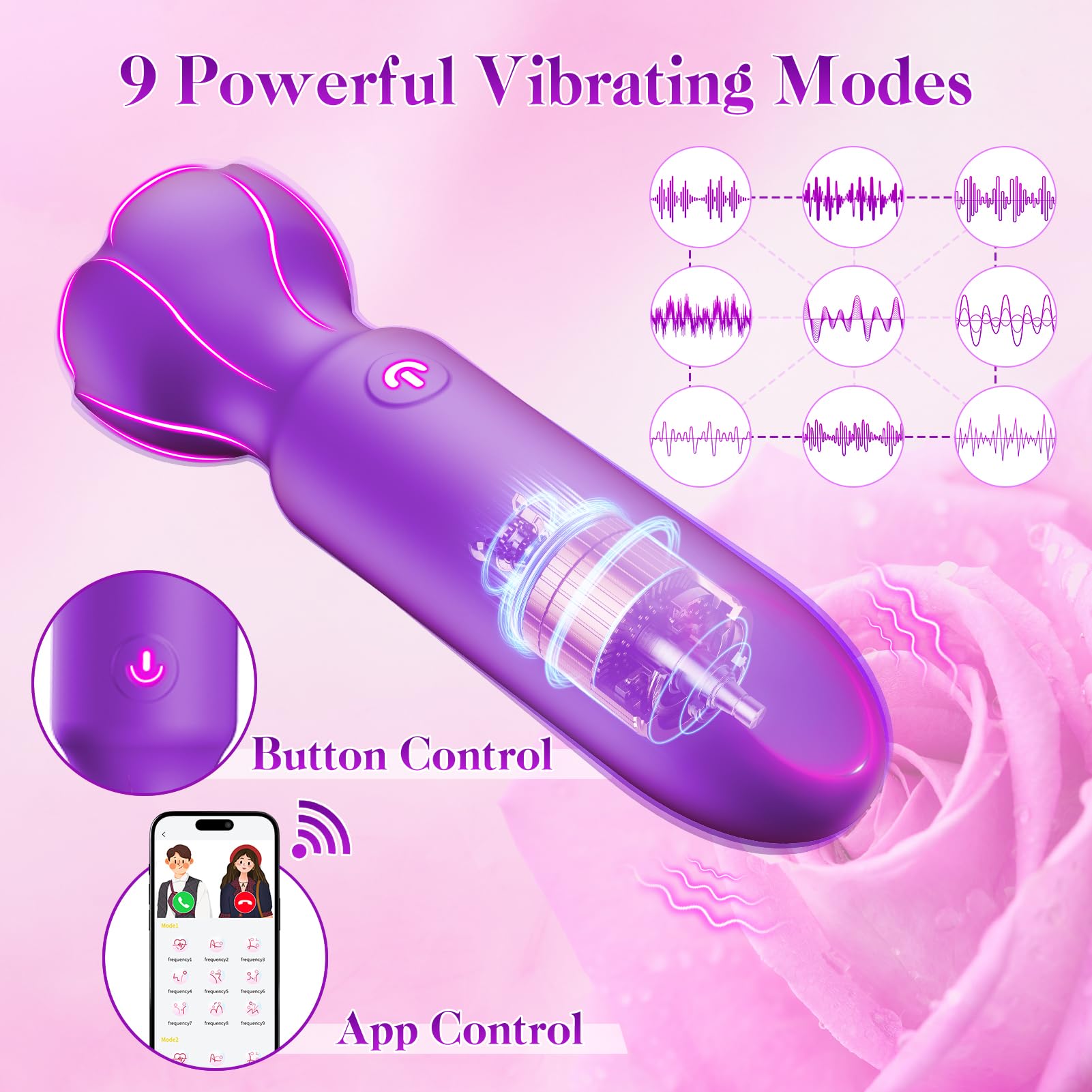 Mini Bullet Vibrator Adult Toys - Vibrators App Controlled Female Sex Toys with 9 Vibration Modes, Lipstick G Spot Dildo Clitoral Vibrator, Long Distance Discreet Vibrator for Women & Couples ()