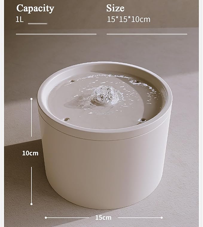 Fuente de Agua Automática para Gatos de Cerámica 1L, Silenciosa miniatura 6