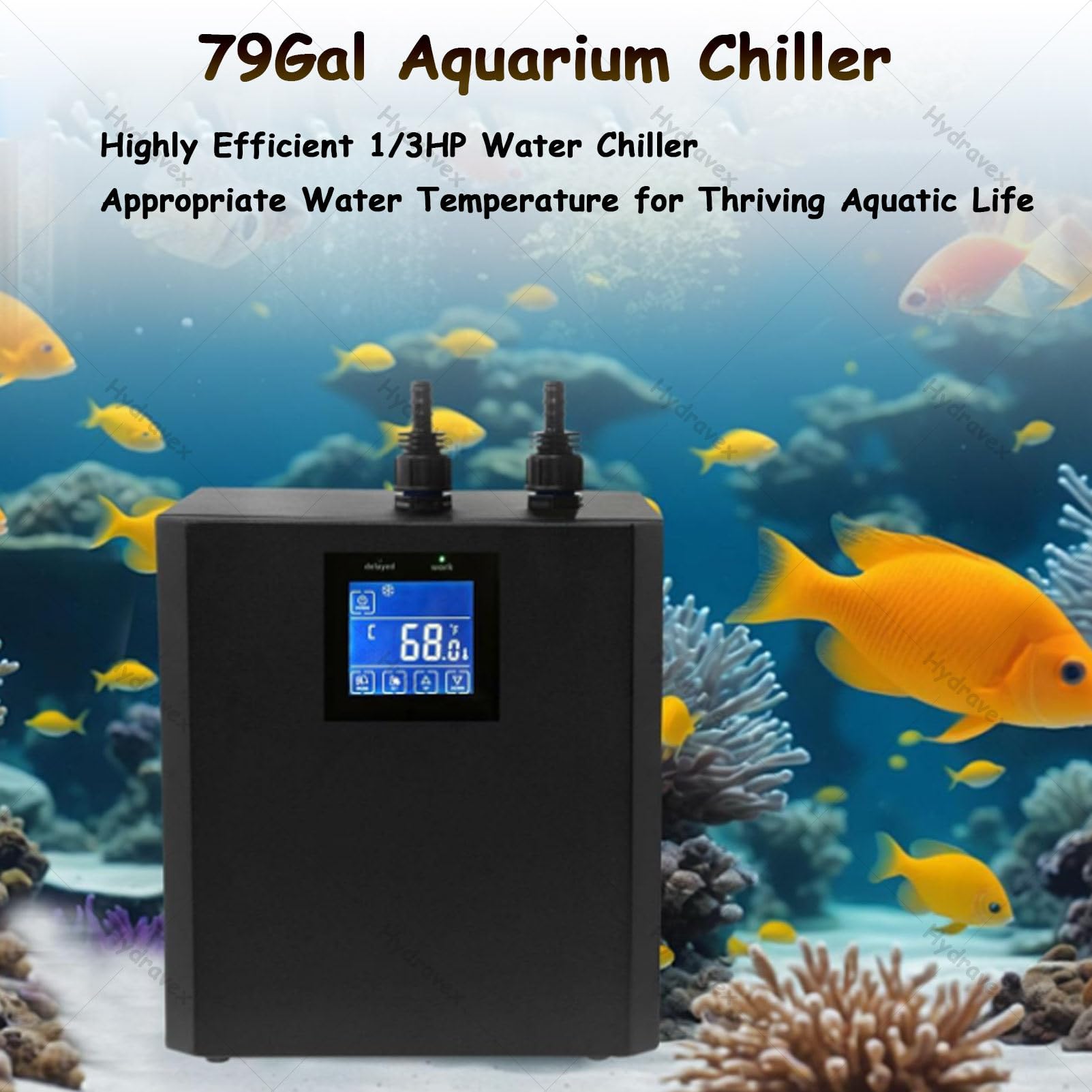 Refrigeratore per acquario, 1/3 HP, refrigeratore d'acqua per pesci, coralli e gamberetti, compressore refrigerante con telecomando e pompa, ideale per acquari di gamberetti e uso domestico