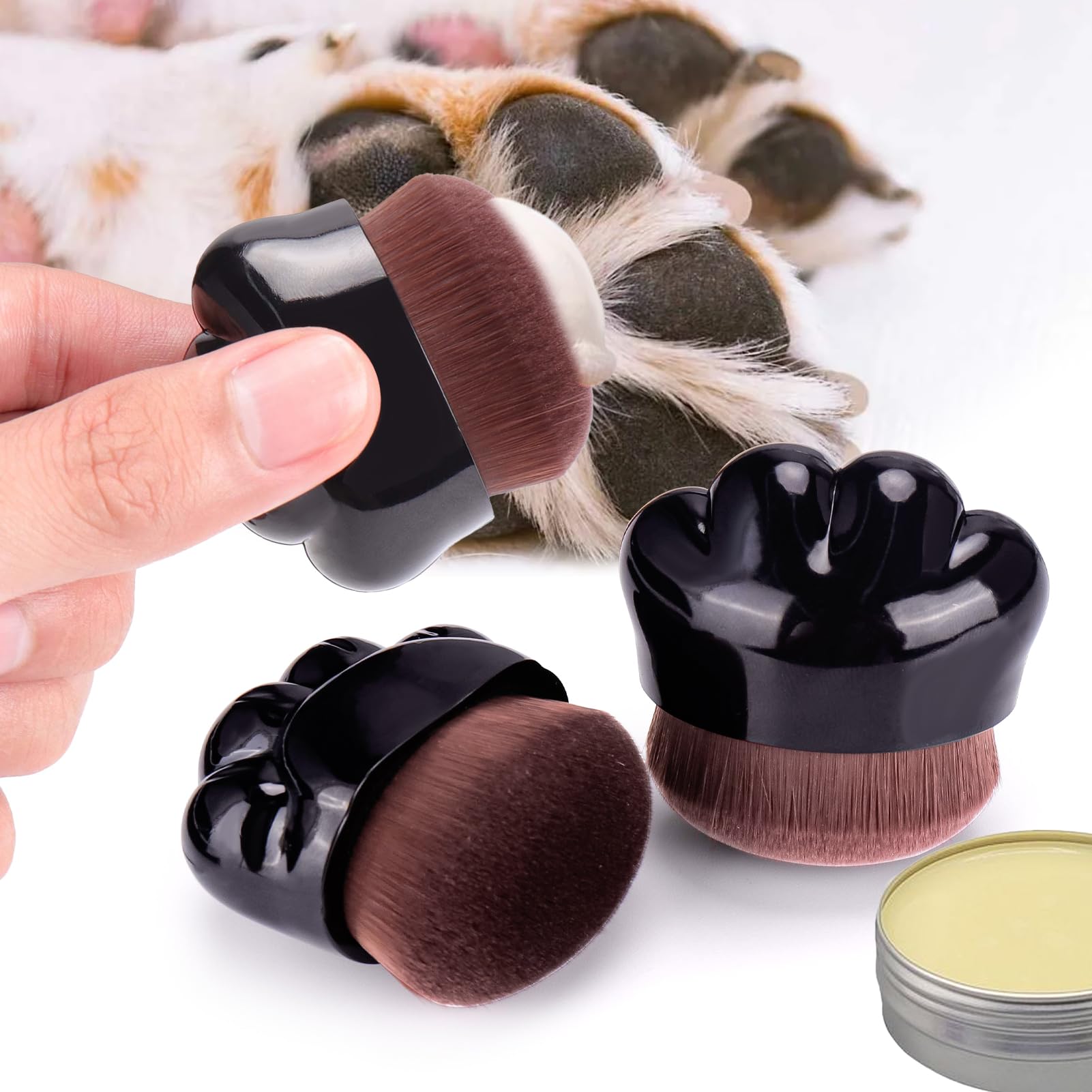 Palksky Dog Paw Pad Balm Brush, 2PCS Paw Balm Applicator for Dog, Puppy Paw Soother Brush,Dog Care Skincare Brush, Paw Butter for Dogs Brush, Dog and Cat Foot Nose Butter Cream Brush