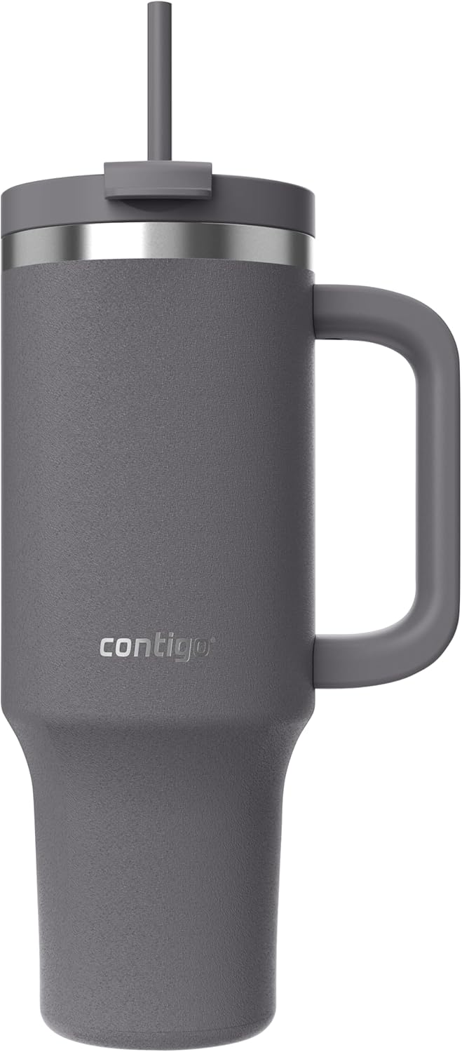 Contigo Üniseks Yetişkin Streeterville Tumbler Pipetli Yalıtımlı Su Şişesi, 1.2L, Antrasit