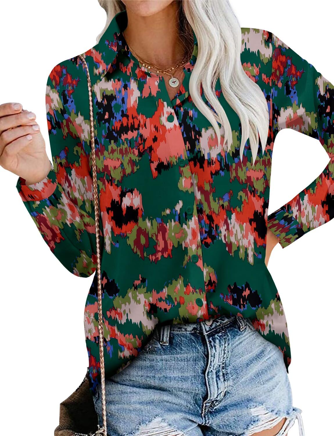 Magritta Women's Shirts Fashion Long Sleeve Tops Button Down Blouses