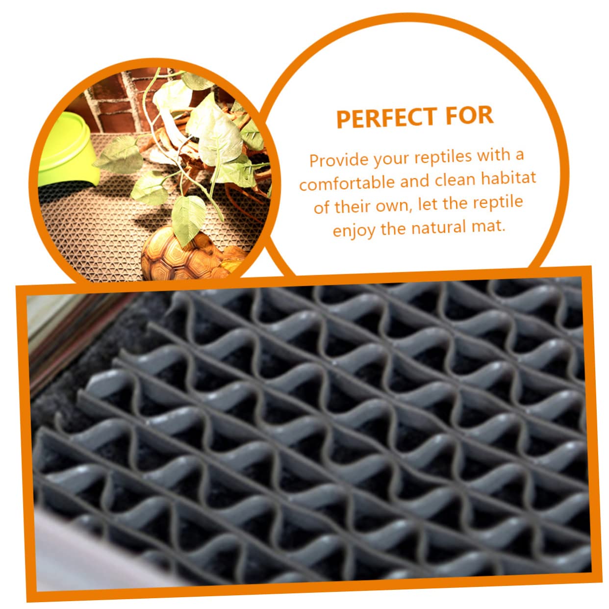 Supvox Terrarienmatte für Schildkröten Reptilienkäfig Einlage aus Faser und Kunststoff Staubfrei 3-in-1 für Terrarium und Gehege