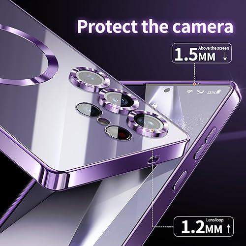 Miniatura 8 de Funda para Samsung Galaxy S24 Ultra (solo para Samsung Galaxy S24 Ultra). Funda magnética para S24 Ultra, brillante, delgada, suave capa para Galaxy