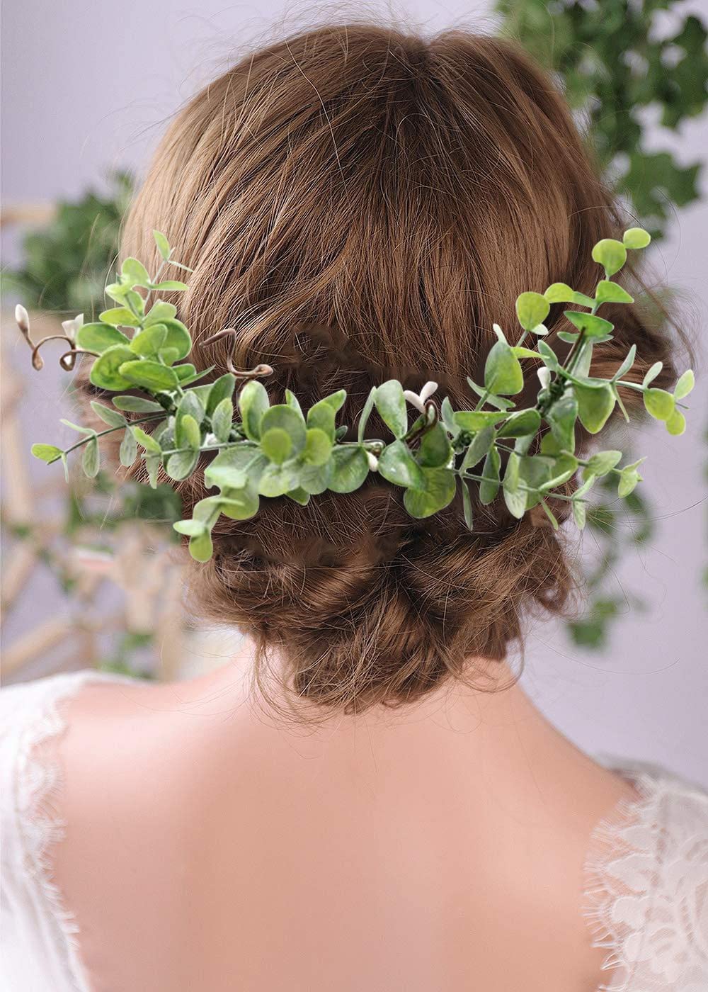 Wedding Bridal Comb Camellia Hair Comb Ranunculus Green leaf Floral Clip Headpiece 2033 image 3