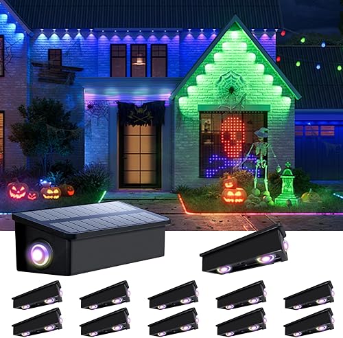 Miniatura 27 de Luces de valla alimentadas por energía solar al aire libre, impermeables, LED de 3 lados, paquete de 8 para patio, cubierta, terraza, barandilla,