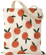 Aesthetic Canvas Tote Bag for Women - Sturdy Cloth Cotton Totes Bag with Pattern Shoulder Bag