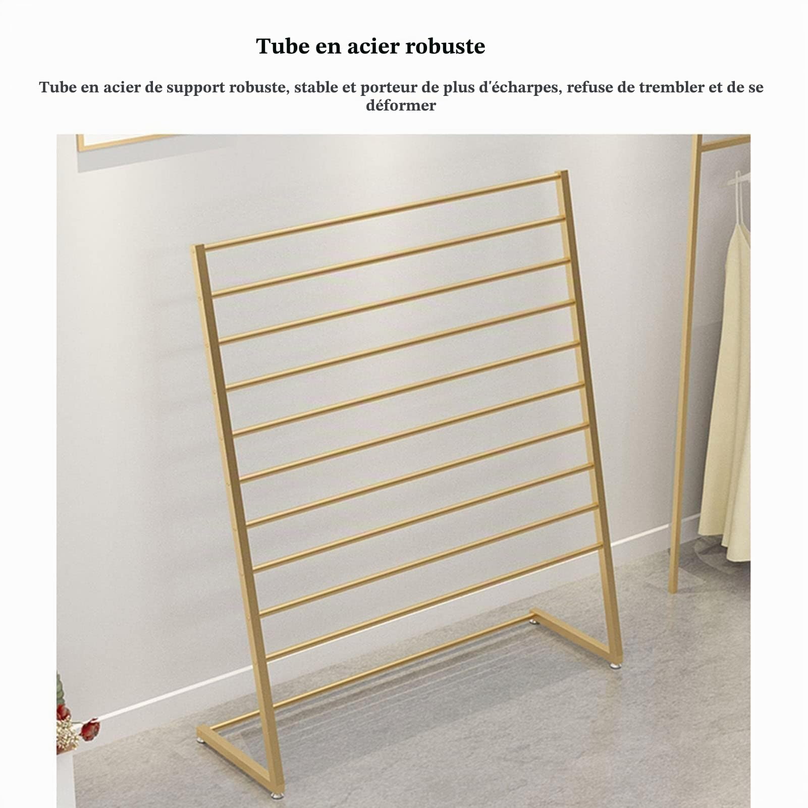 Présentoir à écharpe – Cintres en métal pour Hijab, Support Commercial Moderne pour couvertures, Foulards en Soie, présentoirs de vêtements pour magasins de détail, draps sur Pied, Ceinture, Costume,