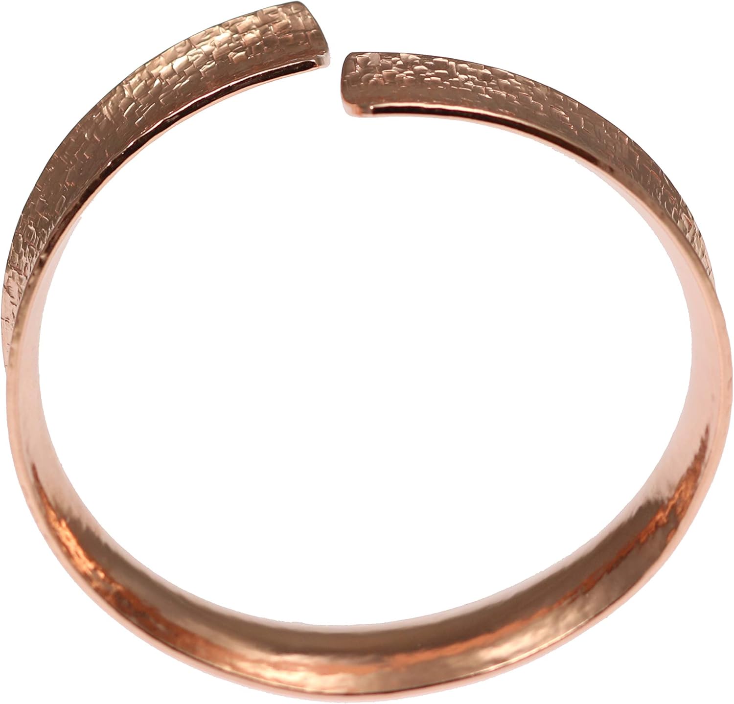 John S. Brana Handmade Adjustable Texturized Anticlastic Copper Bangle Bracelet - 100% Solid Uncoated Copper