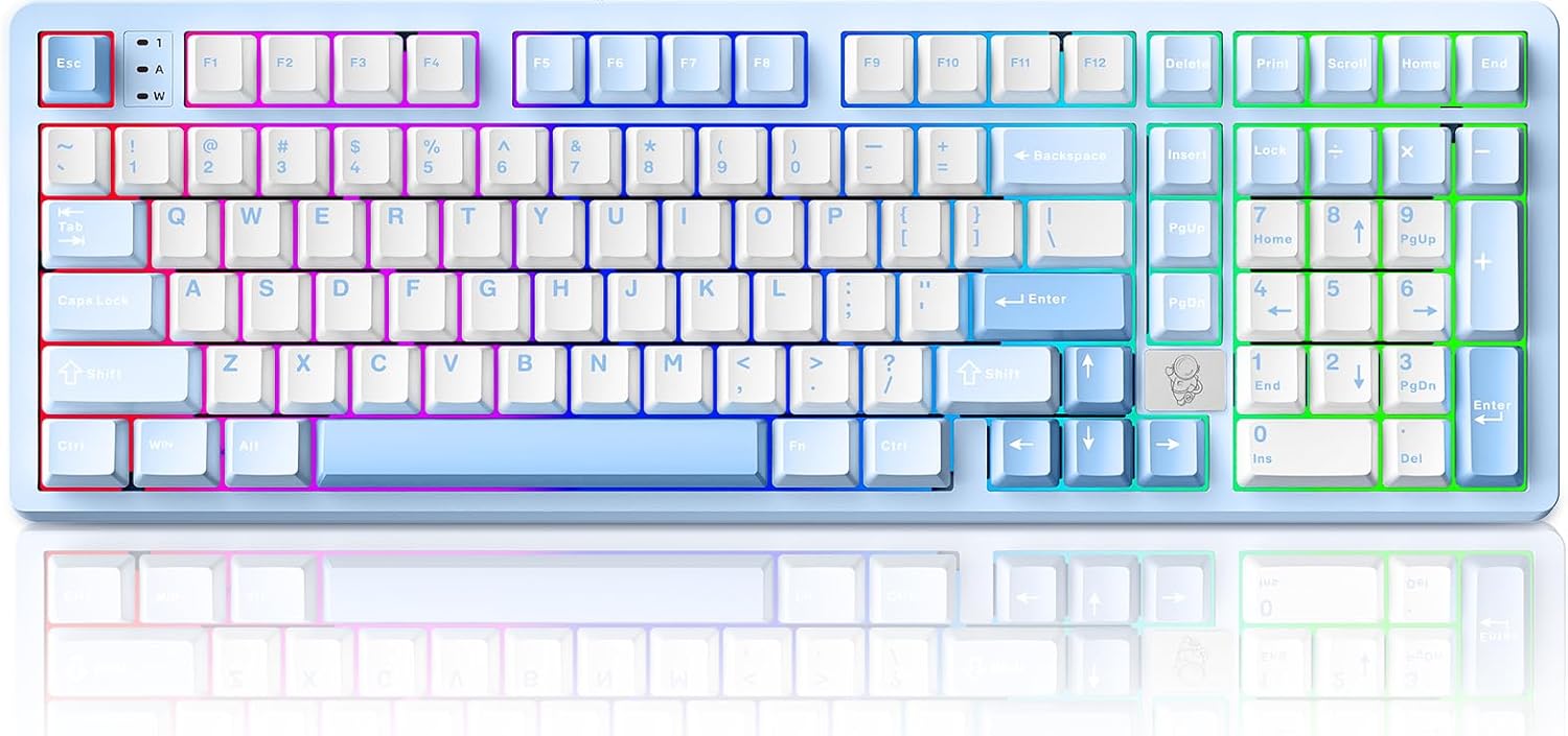 HI98 Mechanical Keyboard, Wired Creamy Gaming Keyboard with Ergonomic Gasket Structure, Hot-Swap Custom RGB Keyboards for Win/Mac/Android/Gamer - Purple, Star Vector Switch
