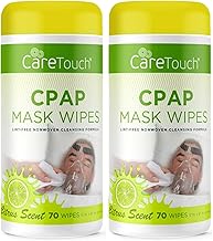 Care Touch CPAP Mask Cleaning Wipes - Scented | 2 Packs of 70 Scented Cleaning Wipes for CPAP Masks (140 Total) | Made in The USA