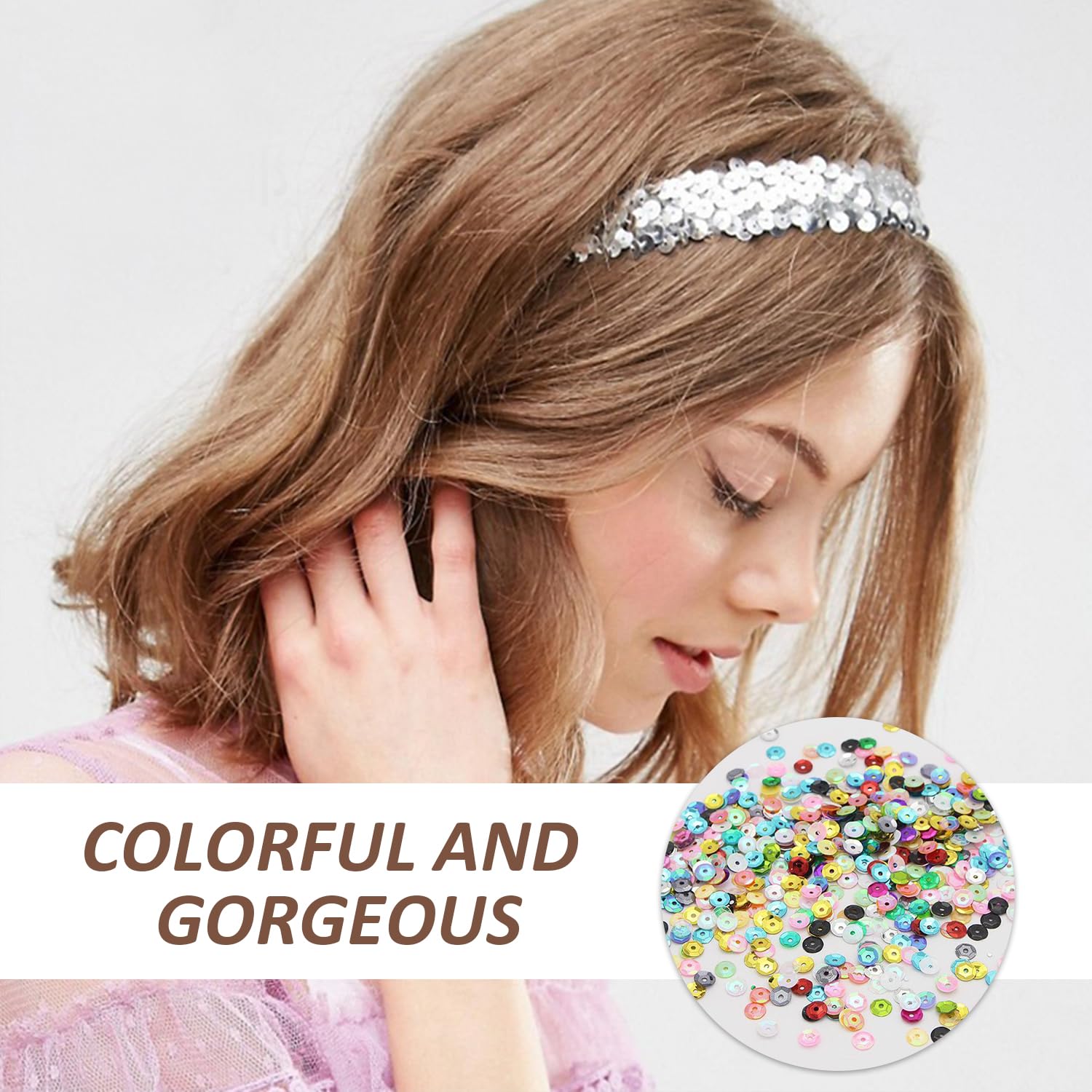 Paillettes Rotonde 5mm - 200g Per Fai Da Te, Vestiti E Gioielli (24 Colori) - Foto 7