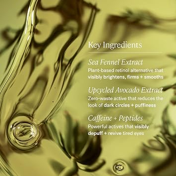 ILIA - Plant-Based Bright Start Activated Eye Cream with Massage Tool Tip | Weightless, Cooling, Help Reduce Puffiness + Fine Lines | Silicone-Free, Cruelty-Free, Vegan, Clean Beauty (0.5 oz | 15 ml)