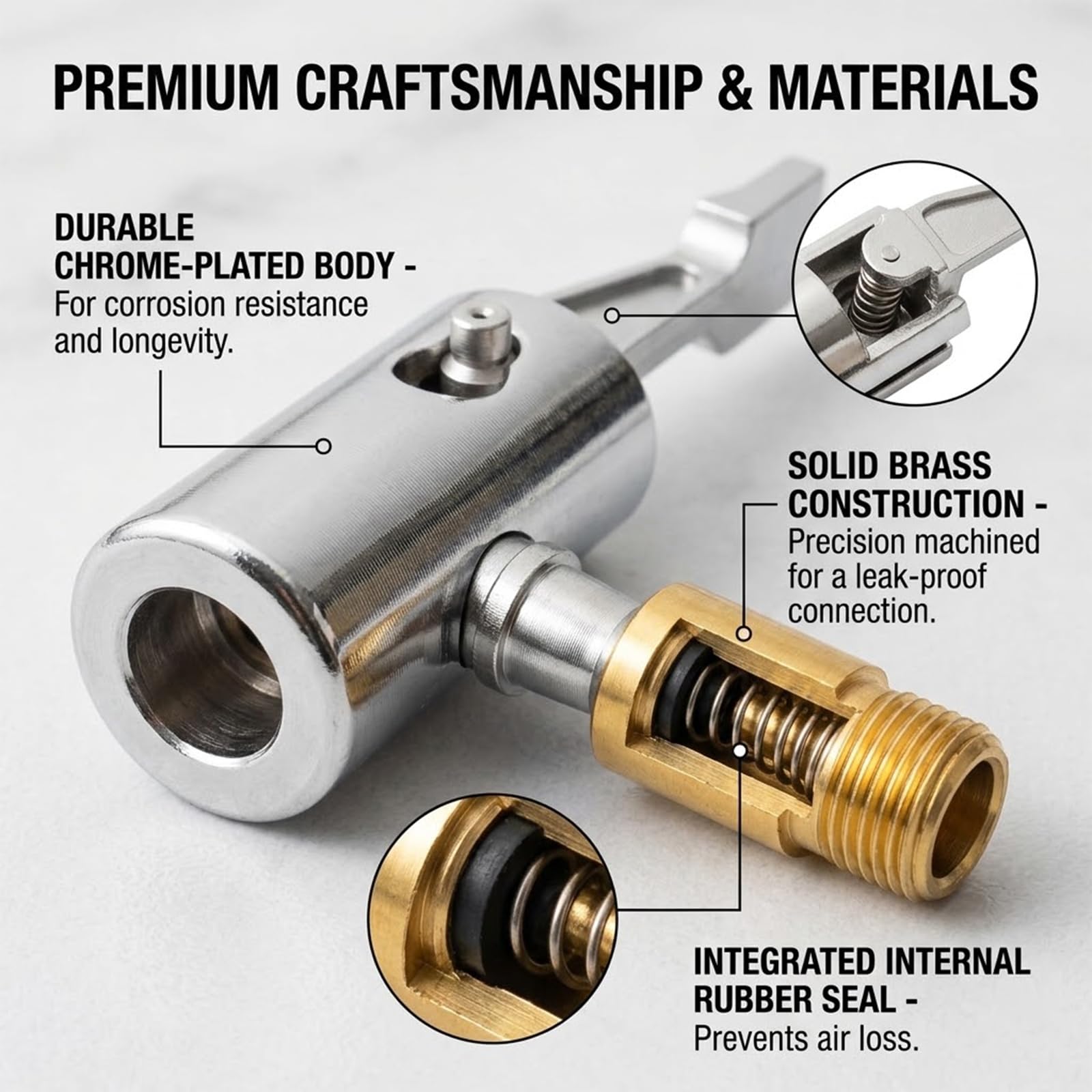 2 Pcs Tire Air Chucks,tyre inflator adaptor,tyre valve adapter,Lock on Air Chuck,Metal Locking Air Chuck with Standard Tire Valve Thread No Leakage Inflating Nozzle for Portable Tires Pump — view 5