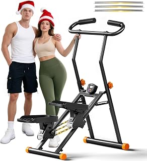 keep sexy Stair Stepper Home Gym: 350 lbs Capacity, Adjustable Resistance & Height, Foldable Cardio Machine with LCD Display & Bands