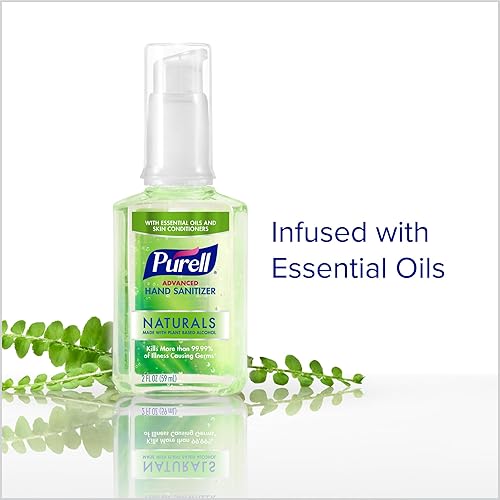 Miniatura 4 de Purell Advanced Hand Sanitizer Naturals con alcohol a base de plantas, aroma cítrico, botella con bomba de tamaño de viaje de 2 onzas líquidas