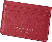 Babaçu Porta-Cartão Feminino de Couro Bovino Legítimo P/CNH, Cartões e Notas Dobradas (Vermelho Scarlet)