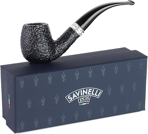 Trevi Savinelli - Pipa de tabaco Tubo de tallo recto de madera de brezo mediterráneo, pipa de tabaco hecha a mano, pipa de tabaco ligera y pequeña,