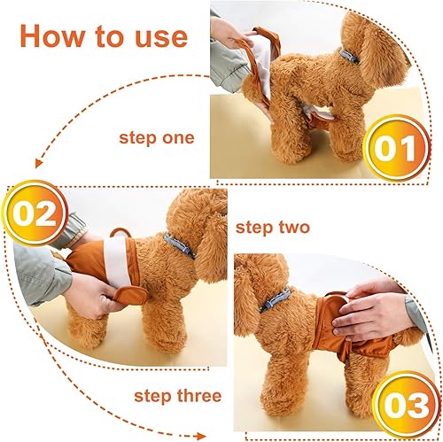 Miniatura 5 de Hi Sprout Pañal para perro hembra, reutilizable, lavable, duradero, absorbente, pañales, pantalones para perritas, flores retro, talla XS