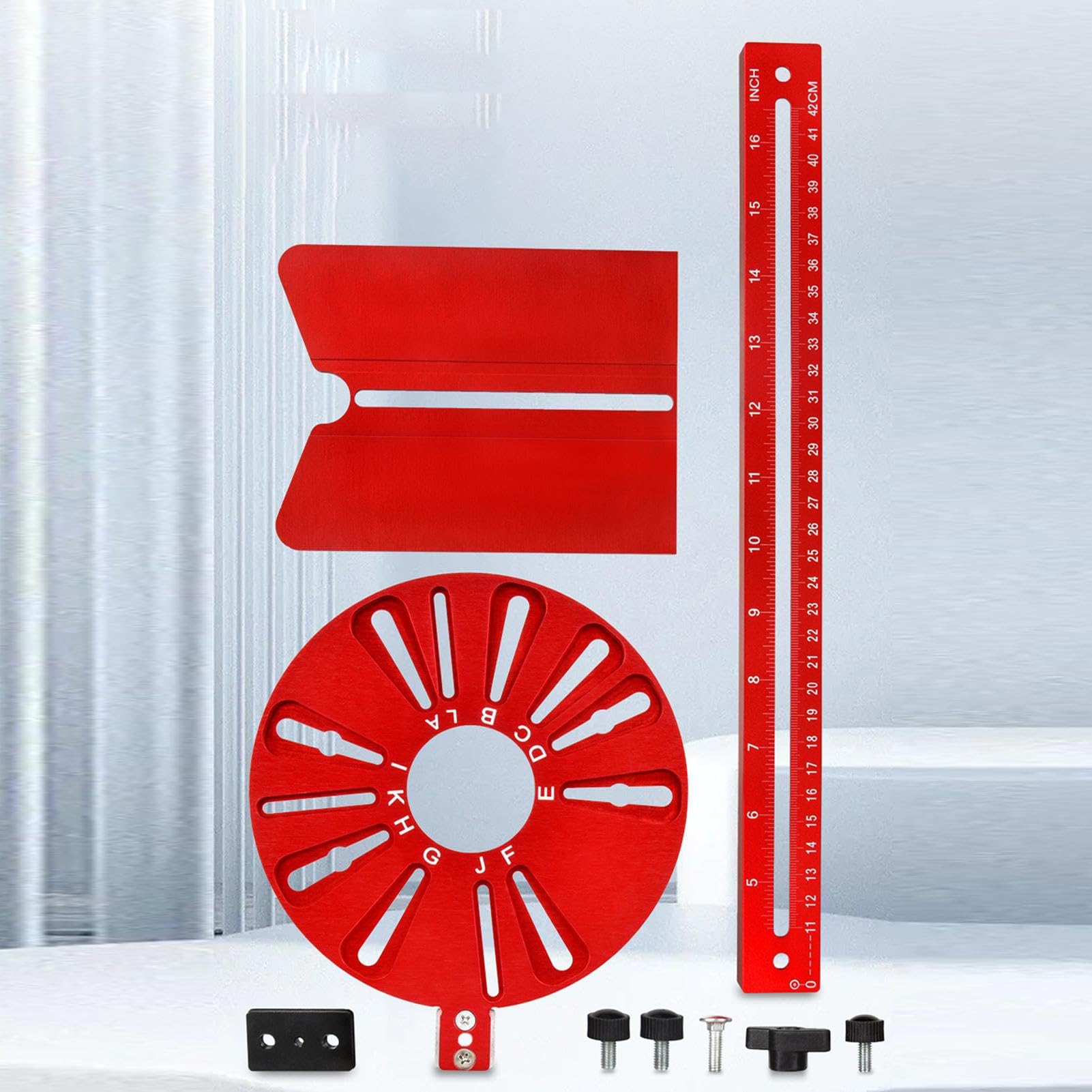 Soporte para fresar ranuras con router Guía de Recorte | Plantilla corte router en aleación aluminio Para Carpintería de Madera